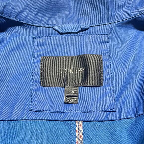J. CREW Downtown Field Jacket Waxed Cotton Cobalt Blue Size XS Utility Rain - Picture 8 of 9